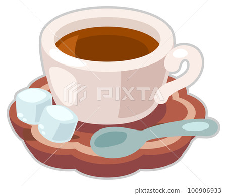 Illustration of tea with sugar _ cologne and cute simple dishes vector illustration Illustration of tea with sugar _ cologne and cute simple dishes vector illustration 100906933