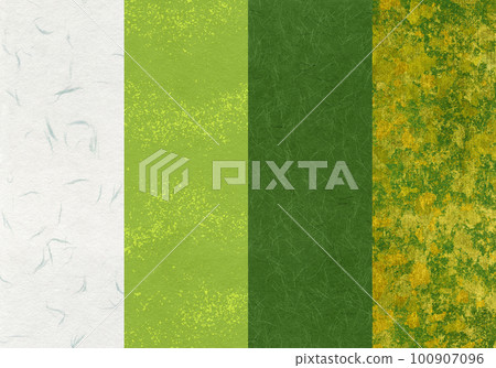 A set of green Japanese paper with the colors of the season where the trees deepen 100907096