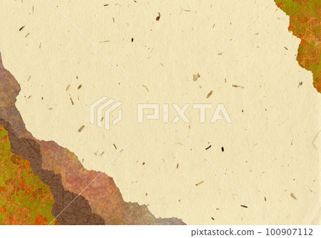 Tsugigami with layers of autumn leaves, harvest, rice straw, and scenery of rice fields, Japanese paper with autumn color design Tsugigami with layers of autumn leaves, harvest, rice straw, and scenery of rice fields, Japanese paper with autumn color design 100907112