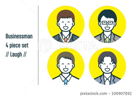 Laughing businessman 4-piece set no.1 Laughing businessman 4-piece set no.1 100907892