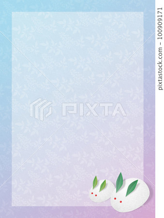Snow rabbit parent and child Nanten pattern 100909171
