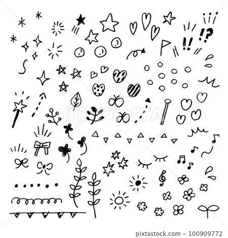 cute hand drawn decoration illustration summary set 100909772