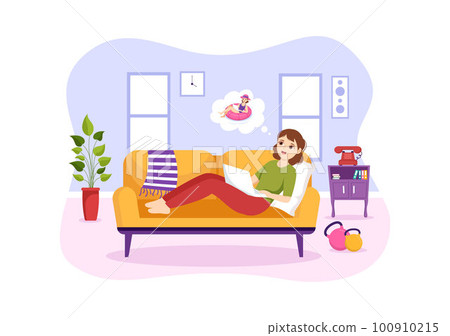 People Daydreaming Illustration with Imagining and Fantasizing in Bubble for Landing Page or Poster Templates in Flat Cartoon Hand Drawn People Daydreaming Illustration with Imagining and Fantasizing in Bubble for Landing Page or Poster Templates in Flat Cartoon Hand Drawn 100910215