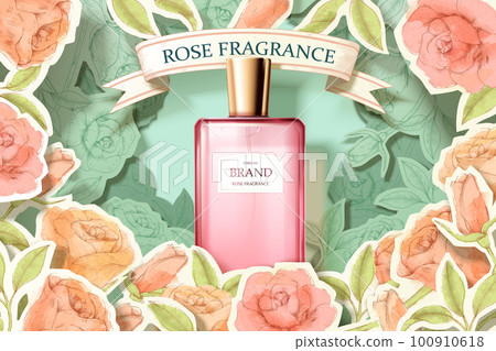 3D romantic rose perfume ad poster 100910618