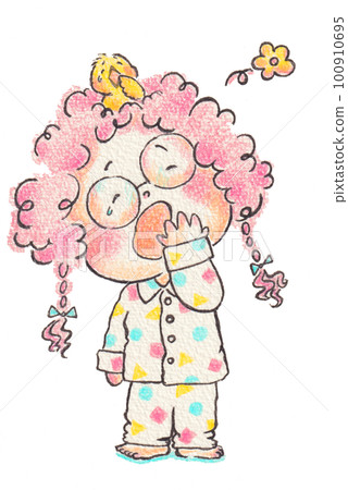 打呵欠的女孩 打呵欠的女孩 100910695