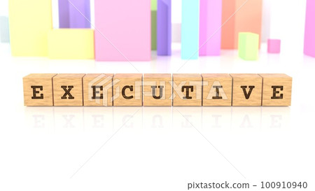 A wooden block with the word EXECUTIVE printed on it A wooden block with the word EXECUTIVE printed on it 100910940