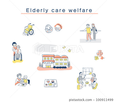 Various care welfare image sets 100911499