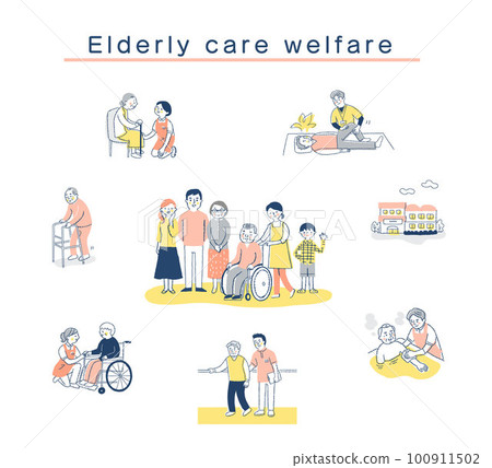 Various care welfare image sets 100911502