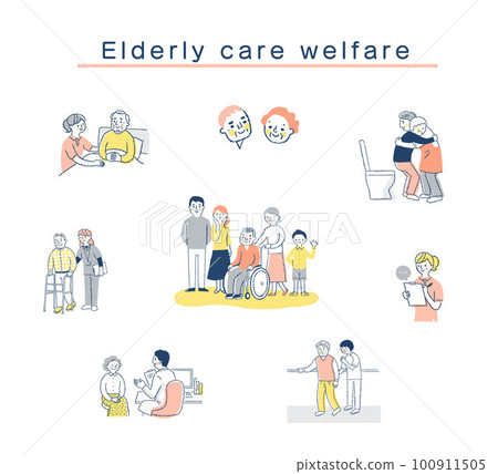 Various care welfare image sets 100911505