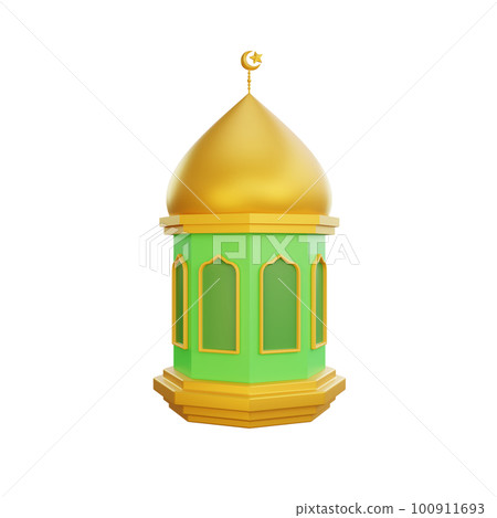 3d rendering of lantern ramadan icon 3d rendering of lantern ramadan icon 100911693
