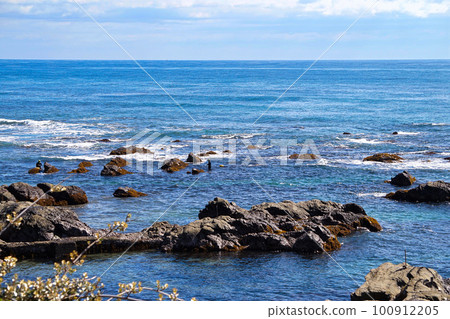 Minamiboso Wadaura coast reef area and freediving fishermen [Minamiboso City, Chiba Prefecture] 100912205