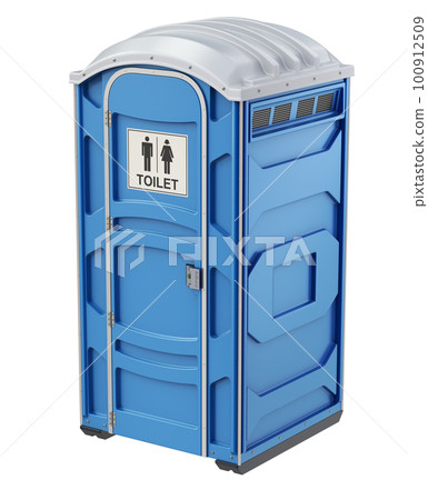 Mobile portable blue plastic toilet 100912509
