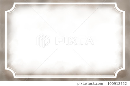 Vertical and horizontal OK Rounded frame of watercolor texture Brown Illustration material Color difference / difference 100912532