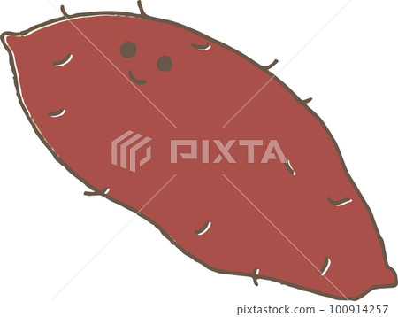 simple sweet potato cute character 100914257