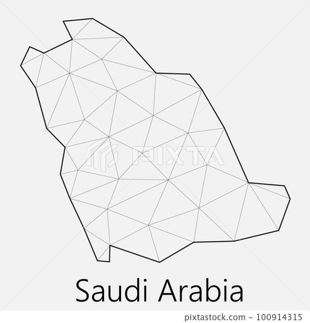 Vector low polygonal Saudi Arabia map. Vector low polygonal Saudi Arabia map. 100914315