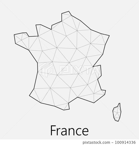 Vector low polygonal France map. Vector low polygonal France map. 100914336