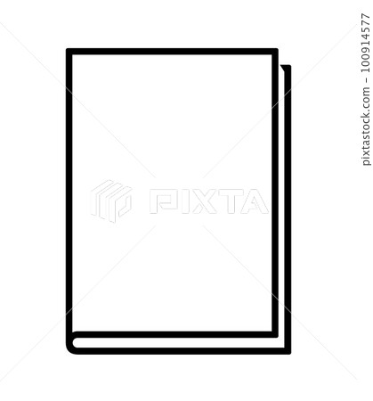 book - black and white simple symbol of closed book, vector illustration isolated on white 100914577
