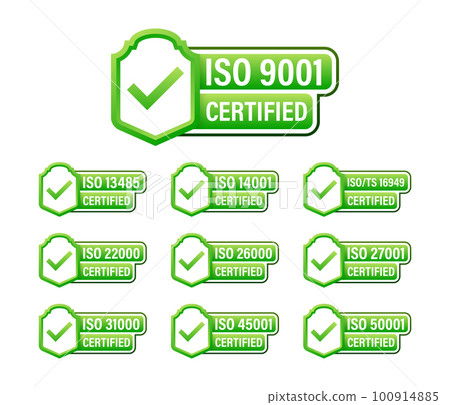ISO certified set stamp and labels. Quality management system certified ISO certified set stamp and labels. Quality management system certified 100914885