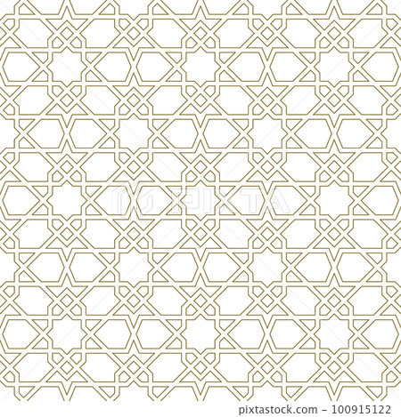 Seamless arabic geometric ornament in brown color. Seamless arabic geometric ornament in brown color. 100915122