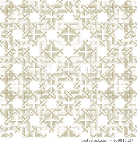 Seamless arabic geometric ornament in brown color. 100915124