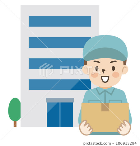 送貨員和公寓的插圖 送貨員和公寓的插圖 100915294