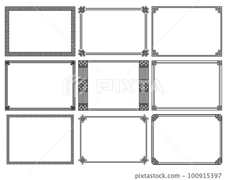 chinese style line corner decoration frame set chinese style line corner decoration frame set 100915397