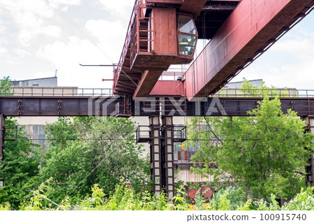Truck crane at the old Industrial factory Truck crane at the old Industrial factory 100915740