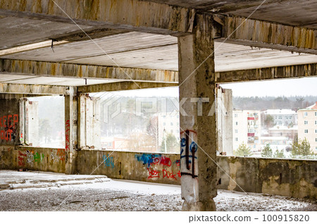 Abandoned unfinished building 100915820