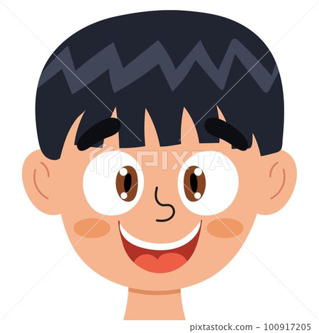Happy boy face. Little kid smiling clipart. Excited emotion Happy boy face. Little kid smiling clipart. Excited emotion 100917205