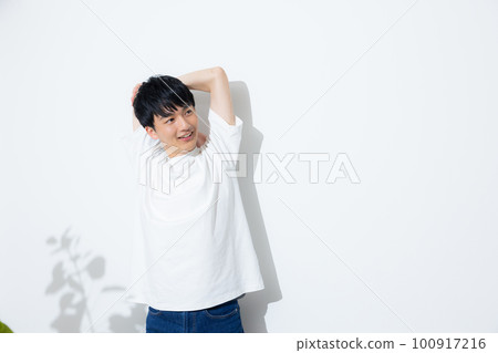 Man in white t-shirt Man in white t-shirt 100917216