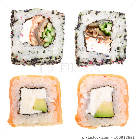 sushi roll isolated on white background without a shadow 100918681