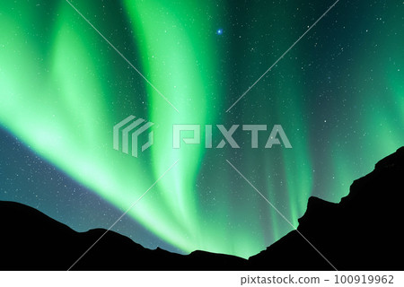 Night sky with Aurora borealis Northern lights Night sky with Aurora borealis Northern lights 100919962
