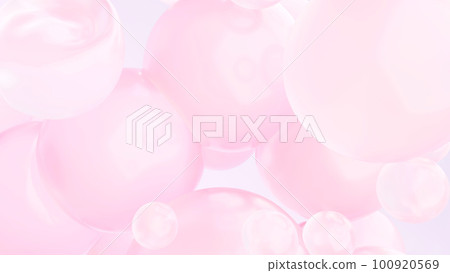 Cute background of pink bubbles, jelly with semi-matte texture, beauty cosmetic concept 100920569