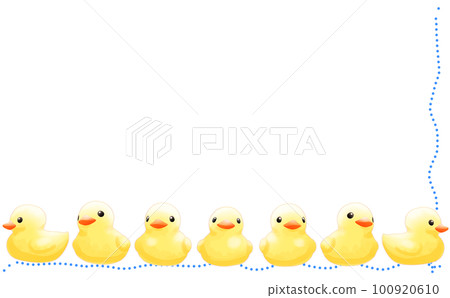 Ducks lined up in a horizontal row Transparent... - Stock Illustration ...