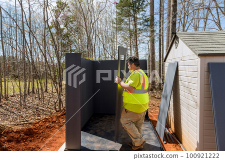 Plastic material will ensure that shed will be assembled near our home is durable and long lasting. 100921222