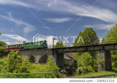 Narrow gauge railway Jindrichuv Hradec to Nova Bystrice, station Nova Bystrice, Czech Republic 100922318