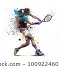 tennis player paint art 100922460