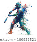 baseball player paint art 100922521