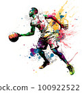 basketball player paint art 100922522