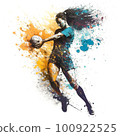 volleyball player paint art 100922525