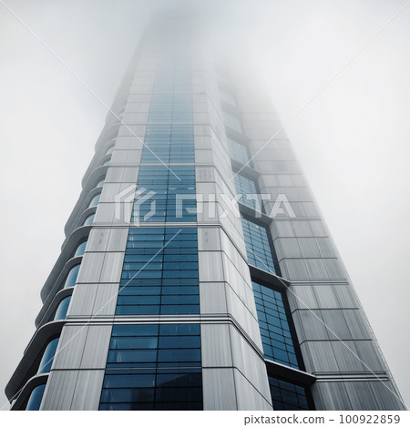 Glass building with cloudy sky angle shot 100922859