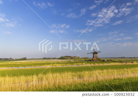 windmill in Noord Holland, Netherlands 100923032