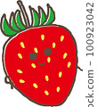 simple strawberry cute character 100923042