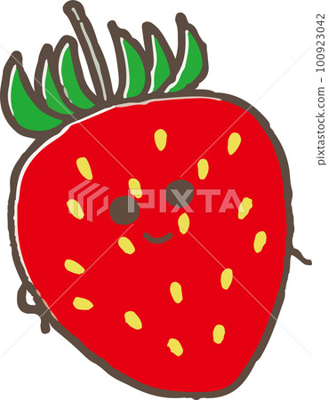 simple strawberry cute character 100923042
