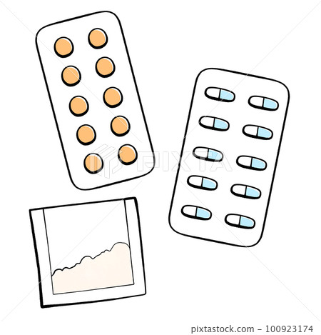 口服藥物簡單藥物的插圖 100923174