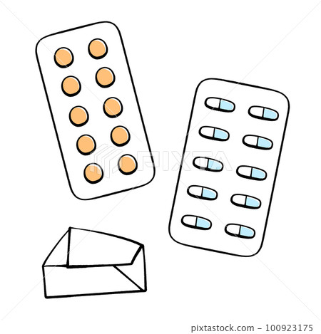 口服藥物簡單藥物的插圖 100923175