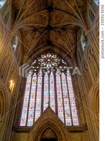 Stained glass window in Worcester Cathedral - England, United Kingdom Stained glass window in Worcester Cathedral - England, United Kingdom 100923698