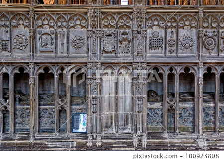 Worcester Cathedral interior, Worcestershire, England, United Kingdom 100923808
