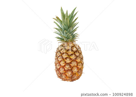 Pineapple or Ananas comosus tropical whole fruit isolated on white 100924898