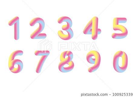 Illustration of colorful numbers 100925339